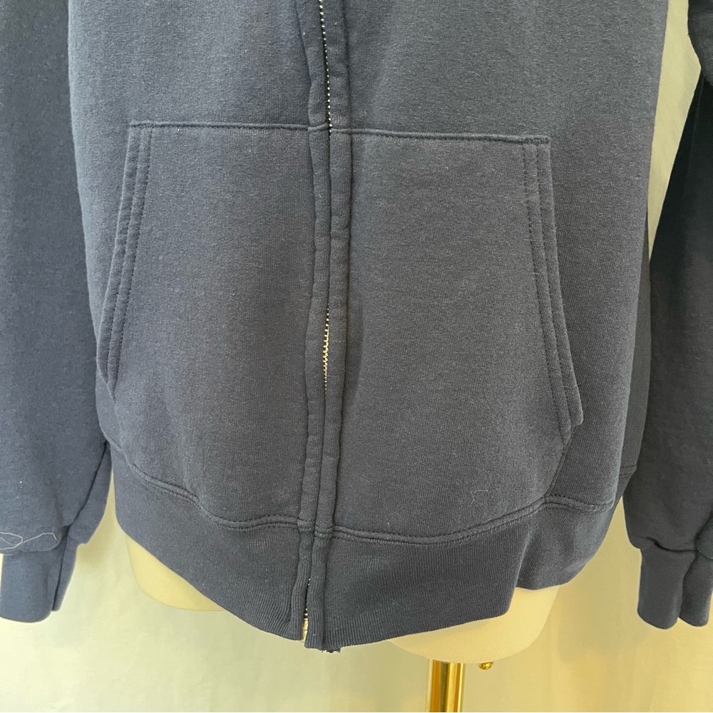 Hanes Eco Smart Navy Blue Men's Medium Zip Up Hoodie Jacket Classic Lightweight - Picture 8 of 13